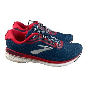 Brooks Adrenaline GTS 20 Happy Run Running Shoe SZ 8 Red White Blue 1103…